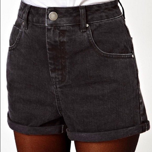 ASOS Pants - Ultra high waist black denim shorts
